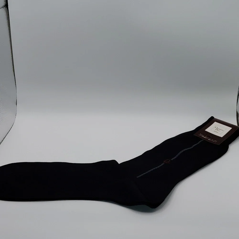 NEW! Christian Dior Mens Black Nylon Dress Socks